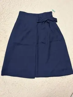 Couture Brooch ネイビー フレアスカート リボン付き