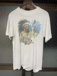 お*べ様 90's Native American T-shirt 染込　シング
