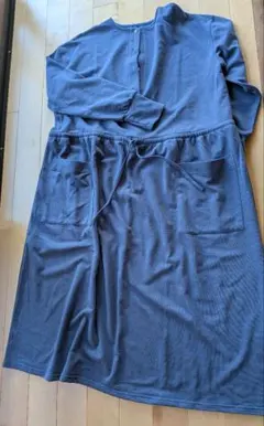 ブルーグレー マタニティ ワンピース フリーサイズ