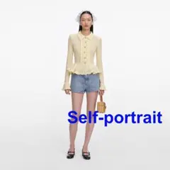 ✳️人気新作 新品SelfPortrait イエローニットカーディガンのサムネイル