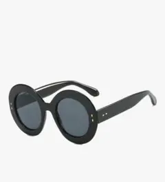 MYSUNBAR ラウンドサングラス 黒フレーム