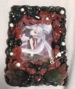 黒　赤　ホイップデコ　硬質ケース　デコ　悪魔　敵　ハンドメイド　a7