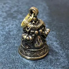 真鍮　ガーディアンベルI　獅子　ペンダントトップ　キーホルダー　鈴