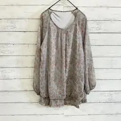 レディース チュニック ペイズリー柄 ゆったり体型カバー 春夏秋 長袖 M〜L