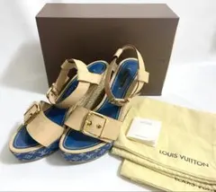 ルイヴィトン Louis Vuitton デニムサンダル ピンク36 付属品完備