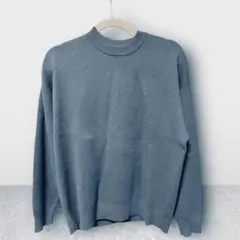 GU メンズ スウェットライククルーネックセーター Mサイズ ブルー