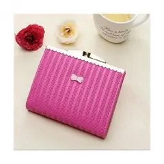 格安！！ がま口 コインケース 濃ピンク
