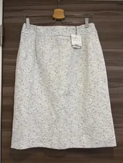 【新品】ＰＬＳＴ　スラブツイードジャージータックスカート　XL ホワイト系