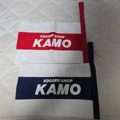 サッカーショップKAMO　オリジナルシューズケース　ホワイト　レッド　ブルー