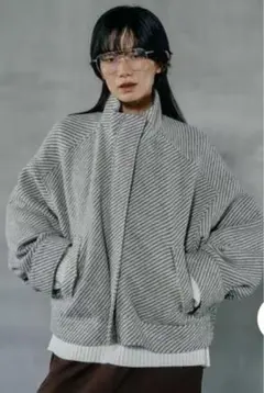 スライバーBigブルゾン配色グリーン70