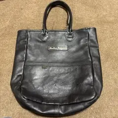 Vanson×BLACKTOP コラボ別注レザートートバッグ　ブラックのサムネイル