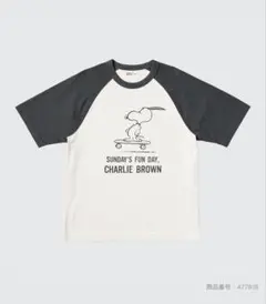 【完売】ユニクロ　UT ピーナッツ　スヌーピーバイカラーTシャツ　スケートボード