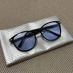 zoff ラウンド型サングラス ブルー系レンズ