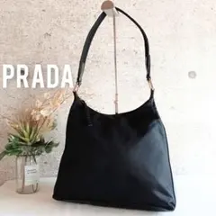 美品 PRADA ナイロン ショルダー トートバッグ 鞄 黒 レディース メンズ