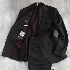 D172 美品 Global Style スーツ 上下 S-M 濃茶 伊製生地のサムネイル