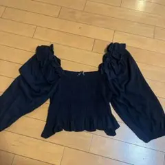 ZARA ブラックトップスxs