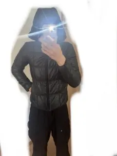 パファージャケット　黒　光沢　肉厚　y2kファーダウン　00s モンベル似