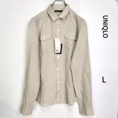 【新品】UNIQLO プレミアムリネンシャツ ロールアップ サイズL
