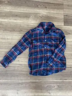 UNIQLO 長袖シャツ 140 ネイビー/レッドチェック