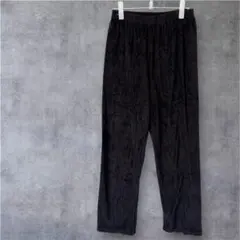 美品✨【極暖・極柔】ベロア素材 ワイド ルームパンツ ダークグレー 部屋着