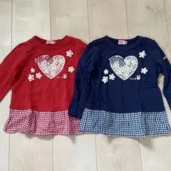 Hot Biscuits 長袖カットソー 90cm 赤 青 2点セット