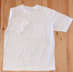 最終価格　美品☆無印良品 ポケット付き Tシャツ ホワイト L☆メンズのサムネイル