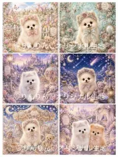 女の子とマルチーズ、パグ、トイプー、柴犬、パピヨン、ポメラニアン