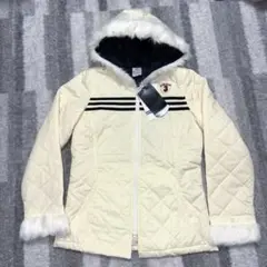 アディダス　キルティング　中綿ジップアップパーカージャケット　 M レディース