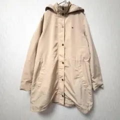 トミーヒルフィガー M ベージュ フード付 ナイロンコート ドローコード