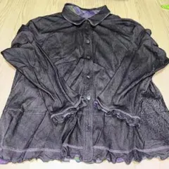 chamois リバーシブルブラウス　黒と紫系