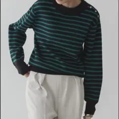 AMERICAN HOLIC 黒緑ストライプ セーター M