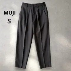 無印良品 MUJI センタープレスタックパンツ グレーブラウン　S