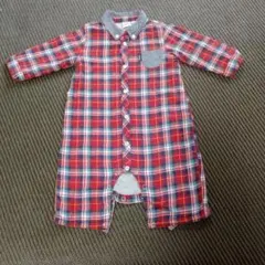 SHIPS チェック柄ロンパース 70cm