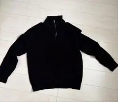 H&M ハーフジップ ニット セーター ブラック Lのサムネイル