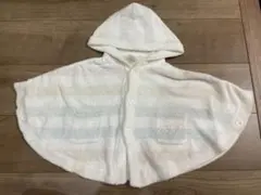 ★秋冬先取り★【ジェラートピケ】もこもこ　フード付きポンチョ ホワイト