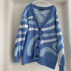 配色デザイン　ニットカーディガン　ユニセックス