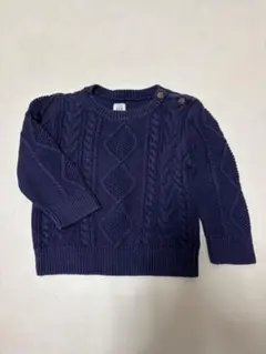 値下げ❣️baby GAP ネイビーケーブル編み ニットセーター 18-24