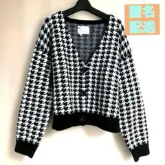 【クリーニング済】ZARA KIDS 164 千鳥格子　カーディガン　匿名配送