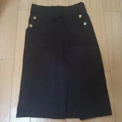 レディース　タイトスカート ひざ丈　ブラック　S