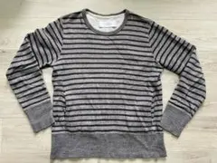 CURLY グレー ストライプ トレーナー サイズ2