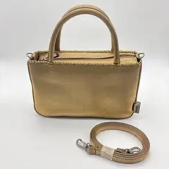 ゴールド ショルダーバッグ ストラップ付き