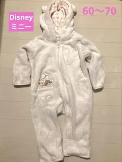 ミッキー耳付きフリースロンパース 60〜70