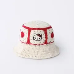 ZARA ベビー 新品 キティちゃんクロシェ編みバケットハット 50cmのサムネイル