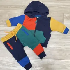 【NEXT】カラフルなトレーナー・パンツセット 70サイズ 上下セット 裏起毛