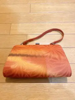 和装用バッグ 花柄 オレンジ系 ハンドバッグ クラッチバッグレトロ