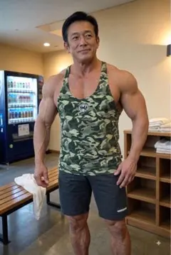 YMLA カモフラ柄 タンクトップ 筋トレ