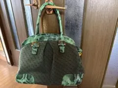 GHERARDINI ハンドバッグ パイソン柄 グリーン