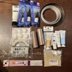 ジオラマ用材料　レジン液　アクリル絵の具　他