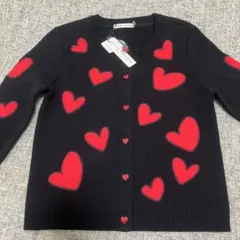Alice +Oliviaアリスアンドオリビア黒ハートニットカーディガン美品XS