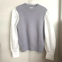 GU 薄紫 ニットシャツ　L